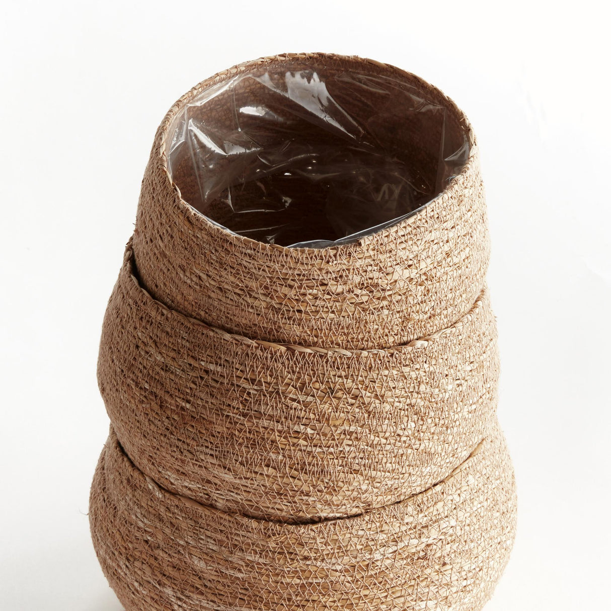 Napa Natural SEAGRASS ROUND TAPERED BASKETS, SET OF 3