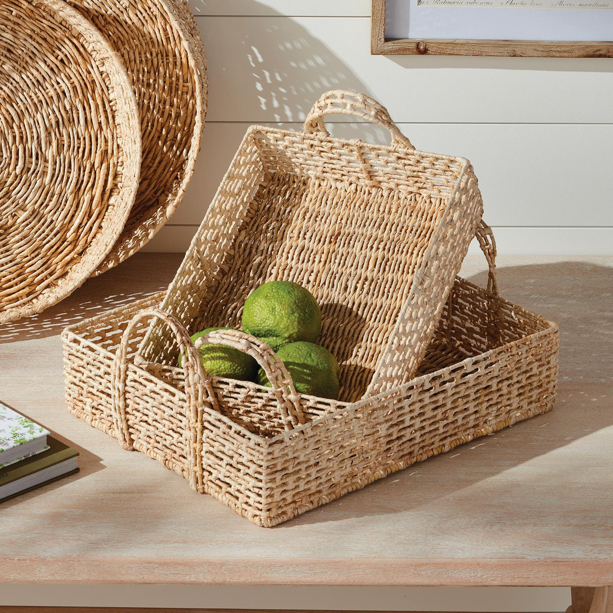 Napa Natural JULIET ABACA NESTING RECTANGULAR TRAYS, SET OF 2
