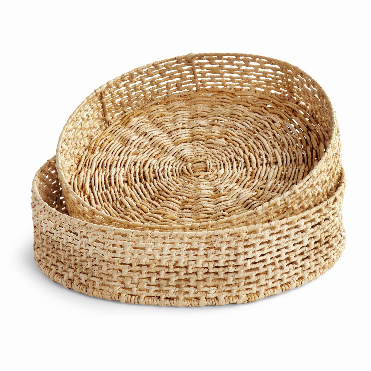 Napa Natural JULIET ABACA ROUND TRAYS, SET OF 2