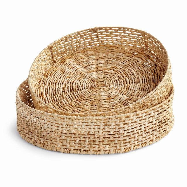Napa Natural JULIET ABACA ROUND TRAYS, SET OF 2