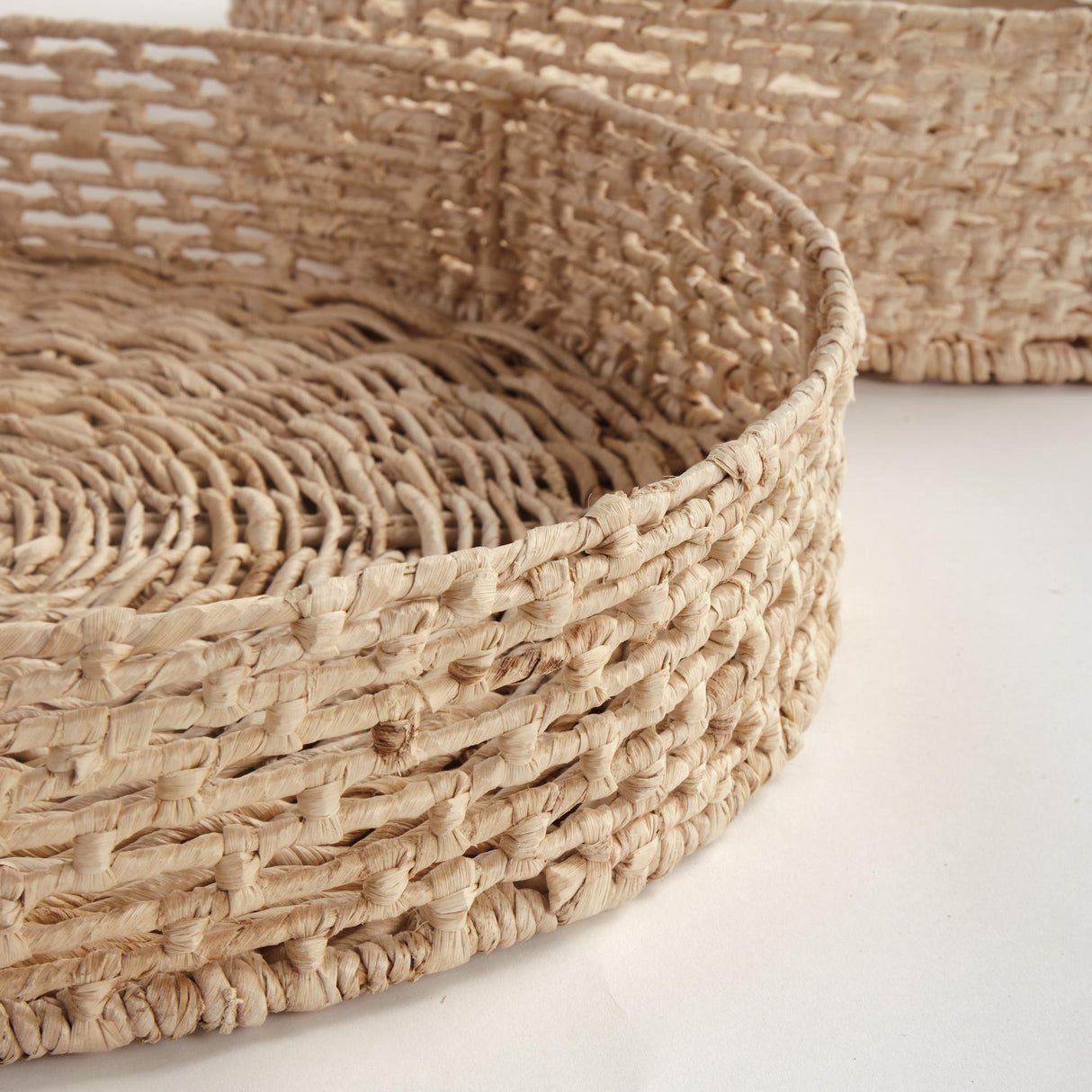 Napa Natural JULIET ABACA ROUND TRAYS, SET OF 2
