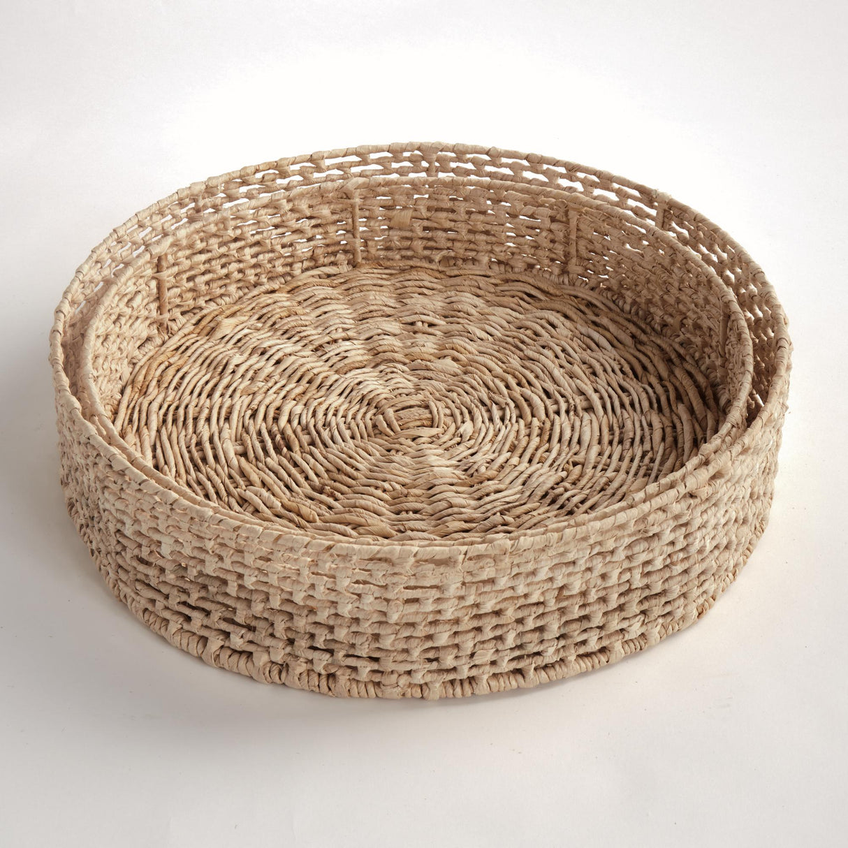 Napa Natural JULIET ABACA ROUND TRAYS, SET OF 2