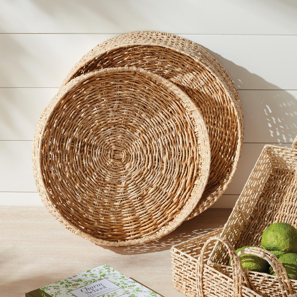 Napa Natural JULIET ABACA ROUND TRAYS, SET OF 2
