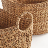 Napa Natural JOSETTE WATER HYACINTH BASKETS WITH HANDLES, SET OF 2