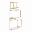 Napa Gold/Mirrored Glass DAPHNE MIRRORED WALL SHELVES, SET OF 3