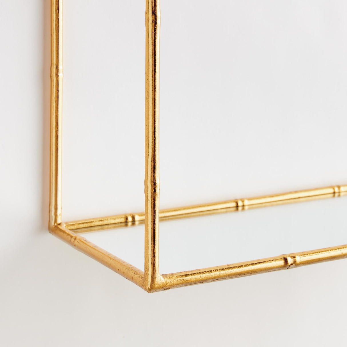 Napa Gold/Mirrored Glass DAPHNE MIRRORED WALL SHELVES, SET OF 3