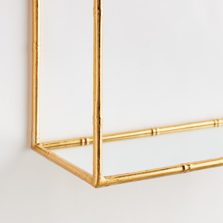 Napa Gold/Mirrored Glass DAPHNE MIRRORED WALL SHELVES, SET OF 3