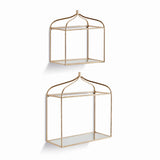 Napa Champagne ABBEY MIRRORED WALL SHELVES, SET OF 2