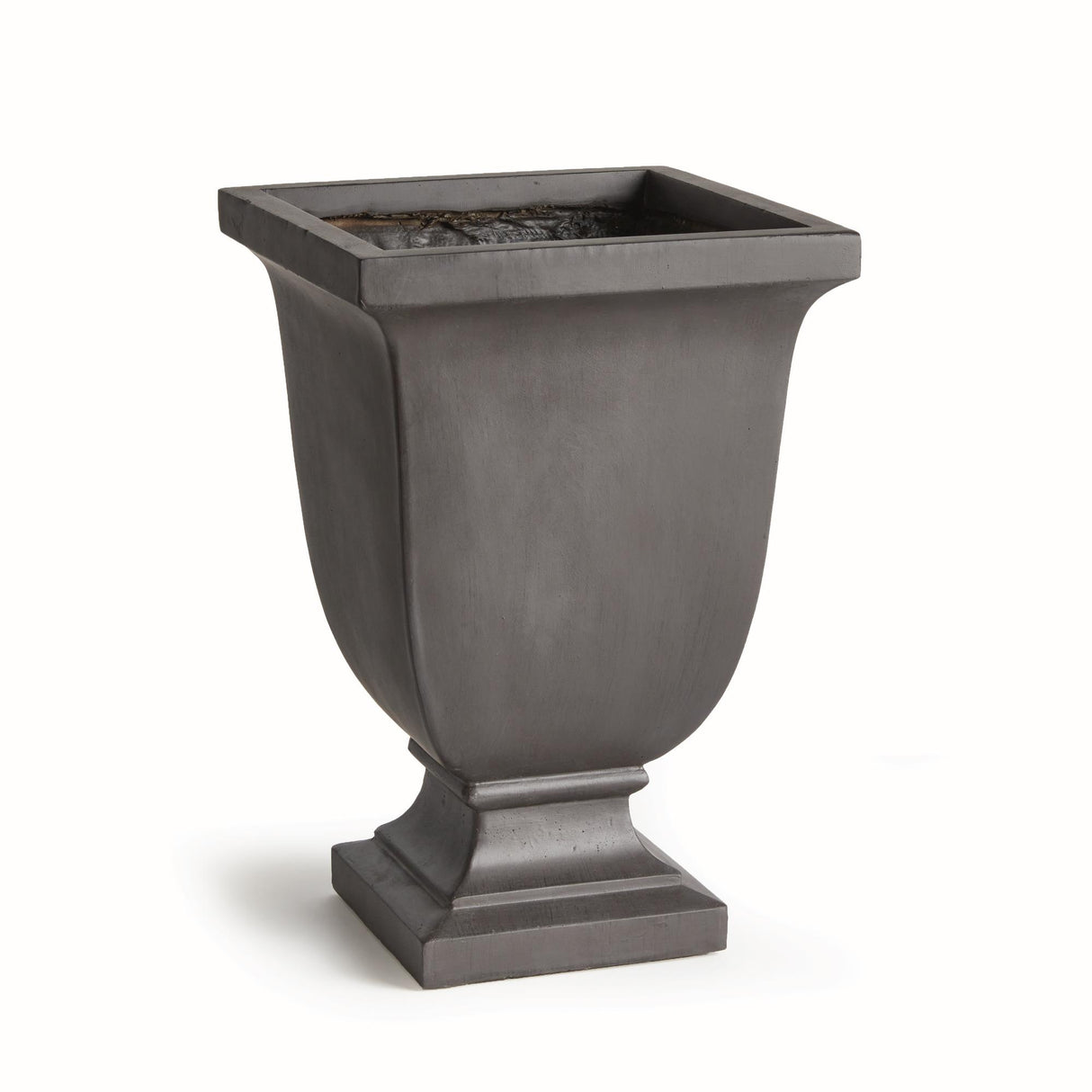 Napa Antique Black FIBRECLAY BECKETT SQ FOOTED PLANTER SMALL