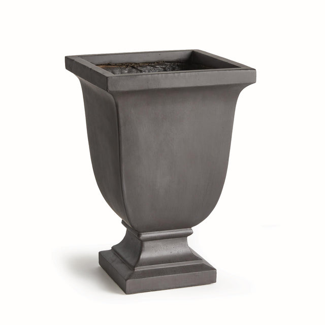 Napa Antique Black FIBRECLAY BECKETT SQ FOOTED PLANTER SMALL