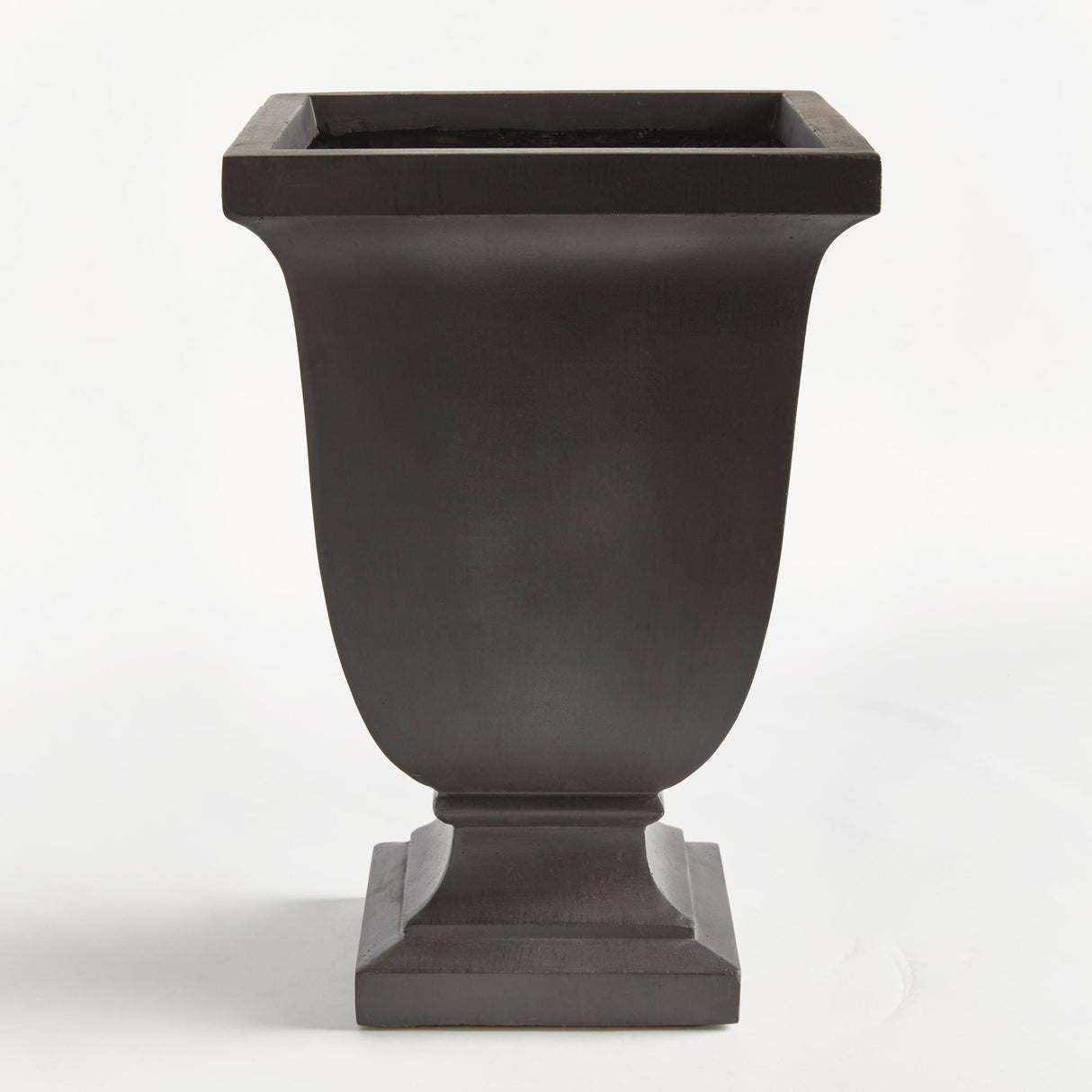 Napa Antique Black FIBRECLAY BECKETT SQ FOOTED PLANTER SMALL