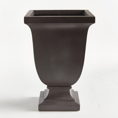 Napa Antique Black FIBRECLAY BECKETT SQ FOOTED PLANTER SMALL