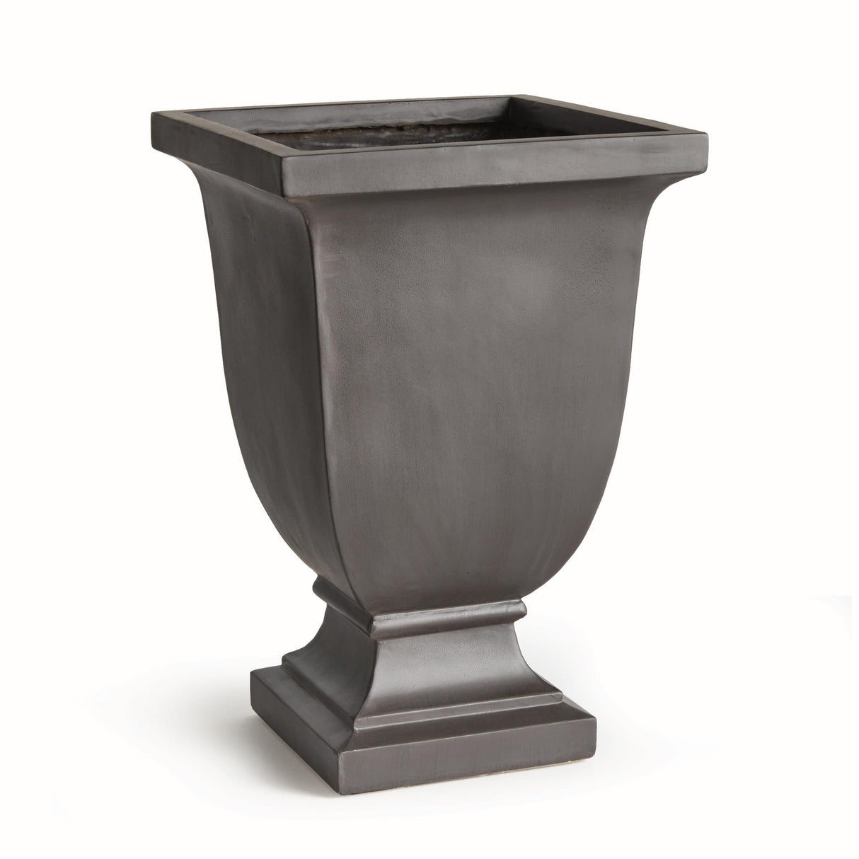 Napa Antique Black FIBRECLAY BECKETT SQ FOOTED PLANTER LARGE