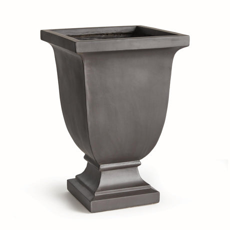 Napa Antique Black FIBRECLAY BECKETT SQ FOOTED PLANTER LARGE