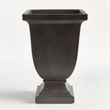 Napa Antique Black FIBRECLAY BECKETT SQ FOOTED PLANTER LARGE