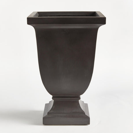 Napa Antique Black FIBRECLAY BECKETT SQ FOOTED PLANTER LARGE