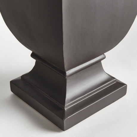 Napa Antique Black FIBRECLAY BECKETT SQ FOOTED PLANTER LARGE