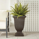 Napa Antique Black FIBRECLAY BECKETT SQ FOOTED PLANTER LARGE
