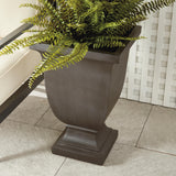 Napa Antique Black FIBRECLAY BECKETT SQ FOOTED PLANTER LARGE