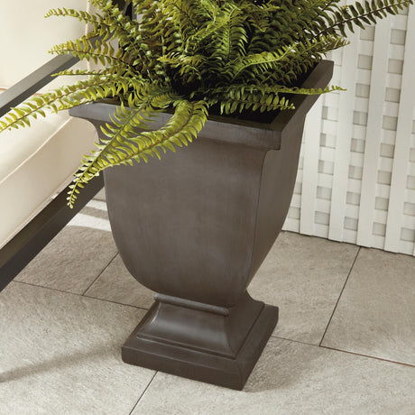 Napa Antique Black FIBRECLAY BECKETT SQ FOOTED PLANTER LARGE