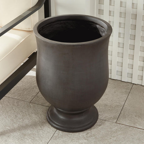 Napa Antique Black FIBRECLAY JOSIE ROUND FOOTED PLANTER