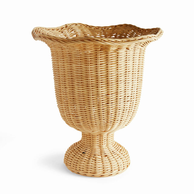 Napa Natural MYRA RATTAN SCALLOPED EDGE FOOTED URN