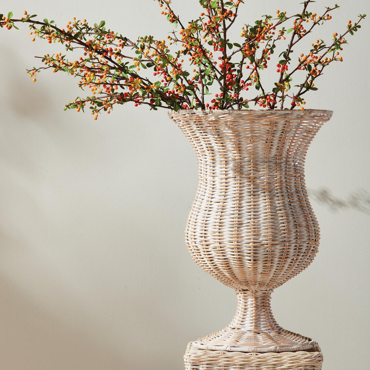 Napa Whitewash CHESAPEAKE RATTAN FOOTED URN TALL