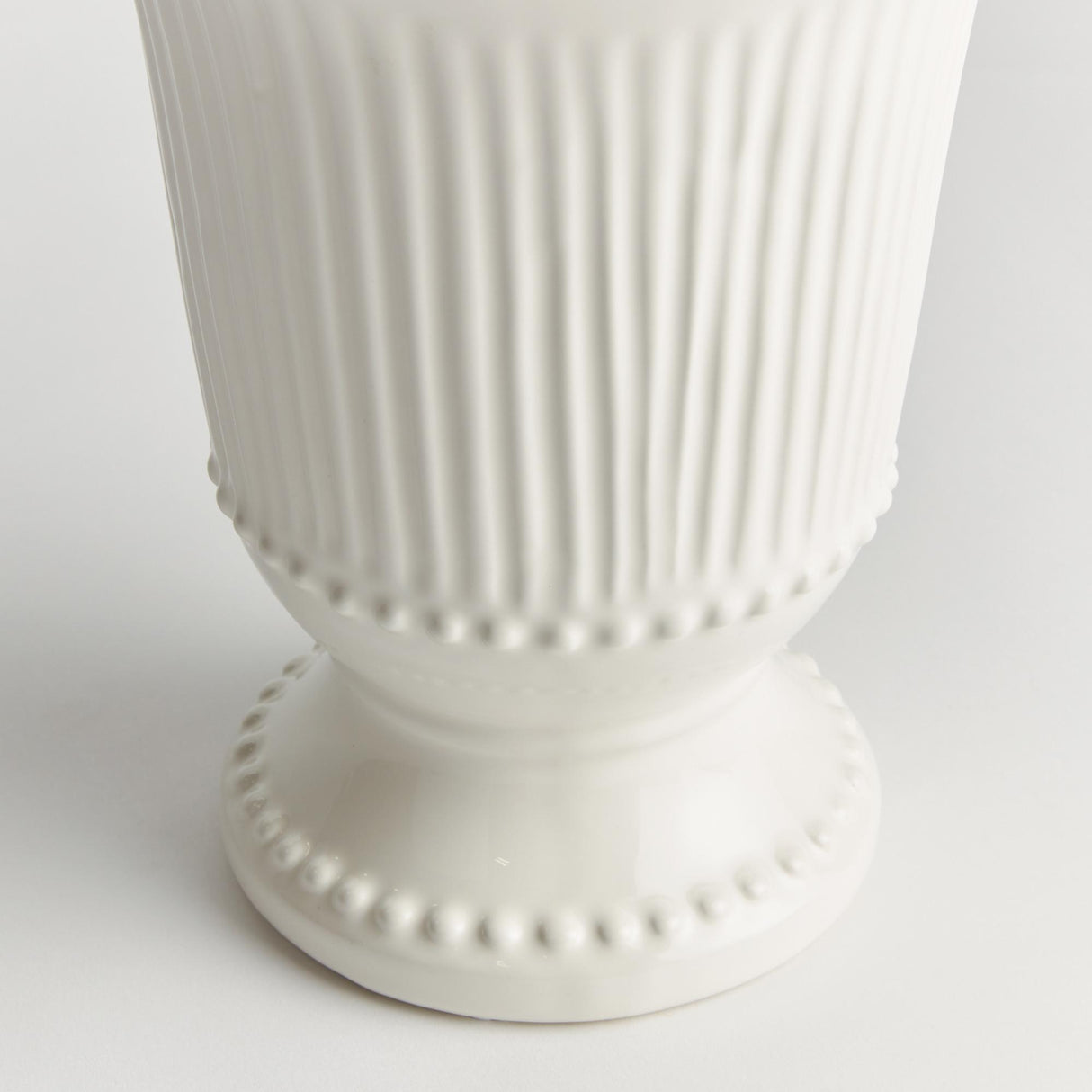 Napa Classic White MIRABELLE BEADED VASE
