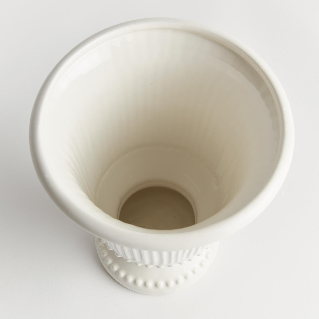 Napa Classic White MIRABELLE BEADED VASE