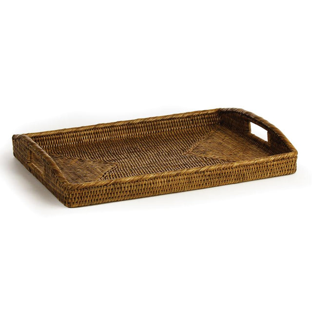 Napa Warm Brown BURMA RATTAN MORNING TRAY 20"