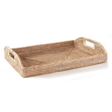 Napa Whitewash BURMA RATTAN MORNING TRAY 20"
