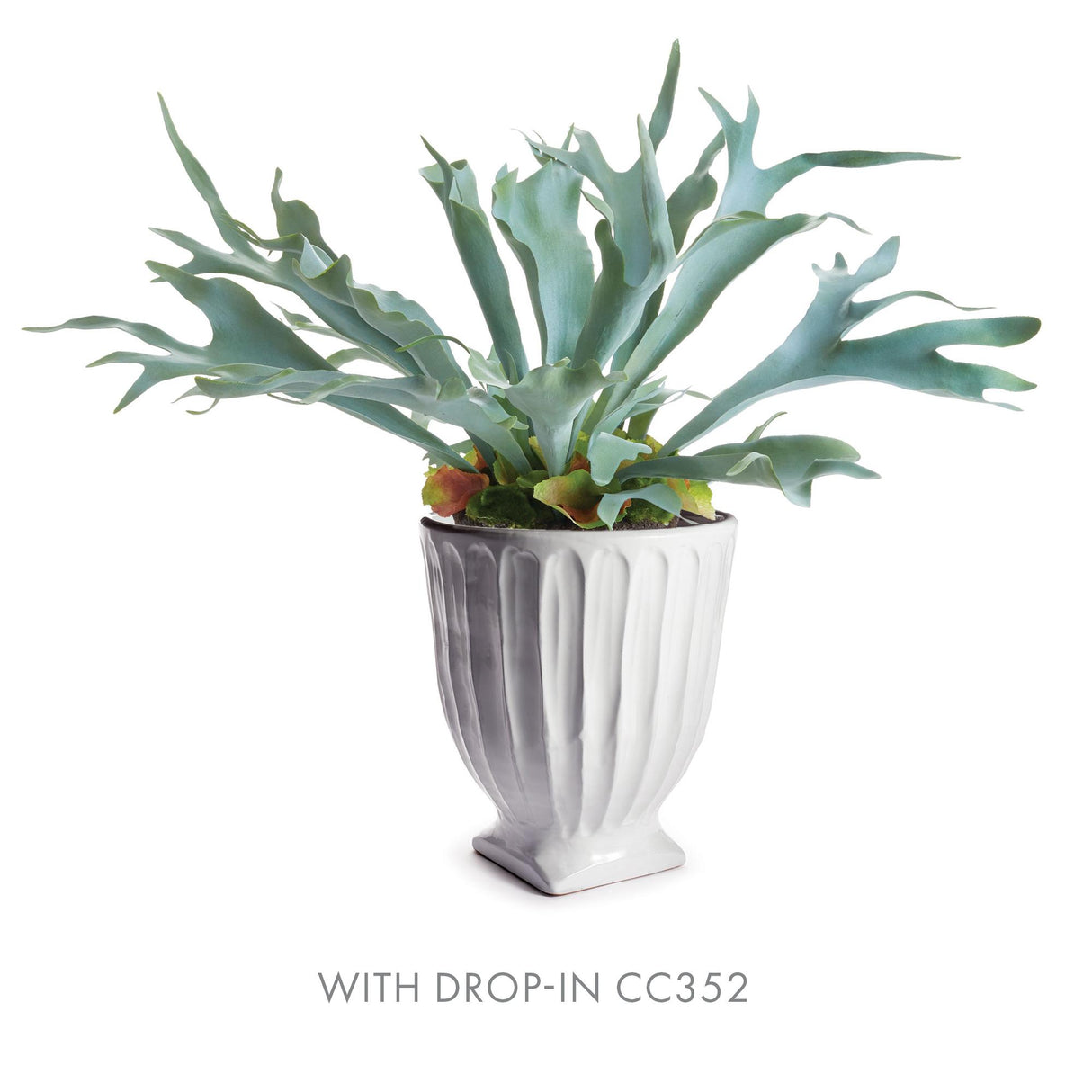 Napa White COLUMN FOOTED URN 13"