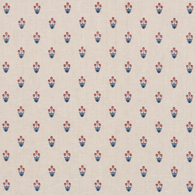 Schumacher Moira Hand Print Cerise & Ink Fabric