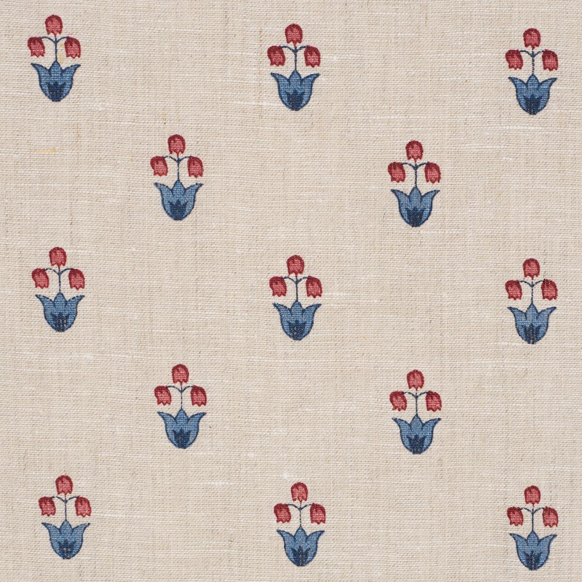 Schumacher Moira Hand Print Cerise & Ink Fabric