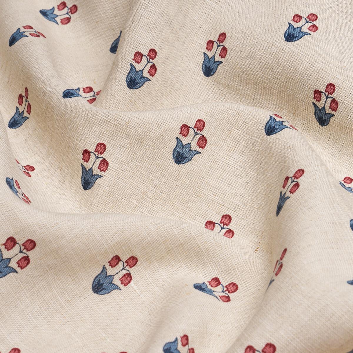 Schumacher Moira Hand Print Cerise & Ink Fabric
