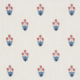 Schumacher Moira Hand Print Blue & Red Fabric