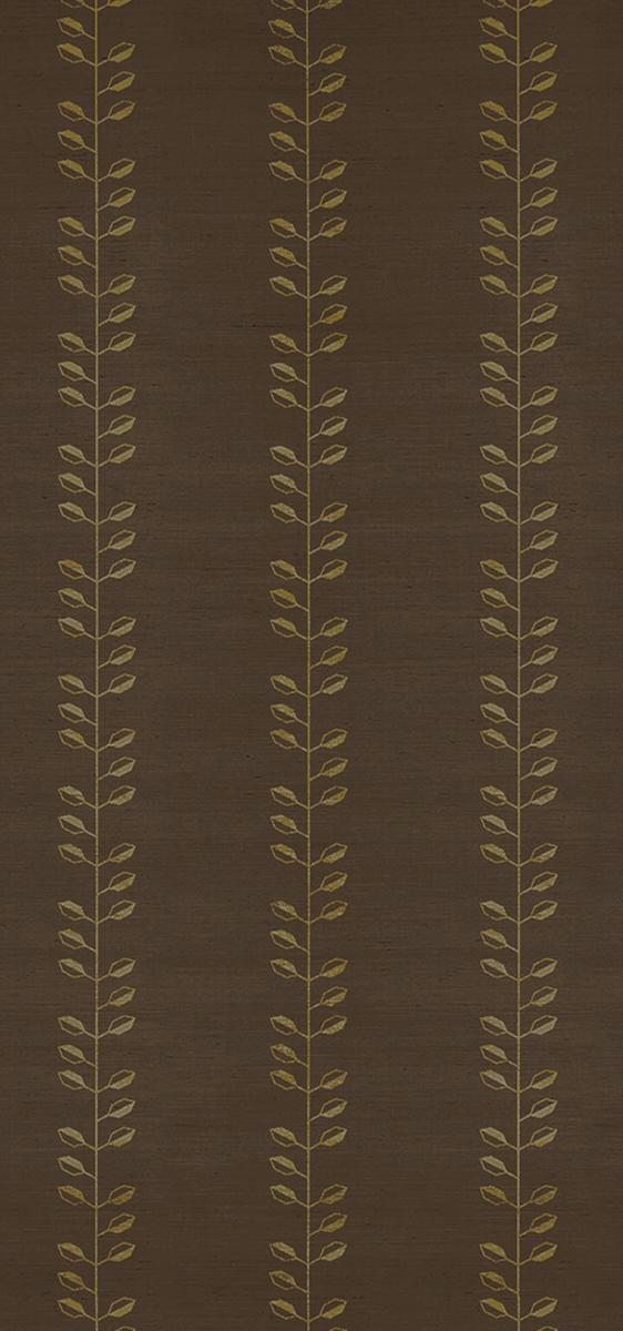 Schumacher Geo Leaf Sisal Metallic Gold & Sepia Wallpaper
