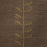 Schumacher Geo Leaf Sisal Metallic Gold & Sepia Wallpaper