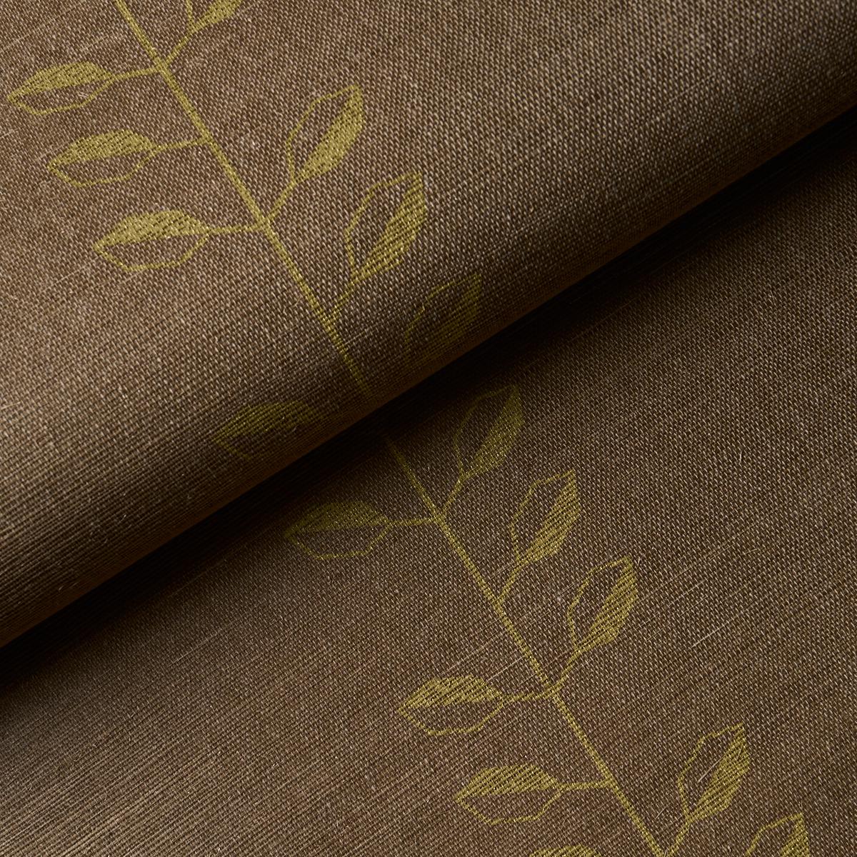 Schumacher Geo Leaf Sisal Metallic Gold & Sepia Wallpaper