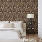 Schumacher Banana Leaf Sisal Mocha Wallpaper