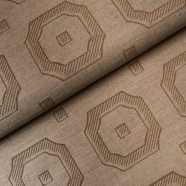 Schumacher Beveled Frame Sisal Sepia Wallpaper