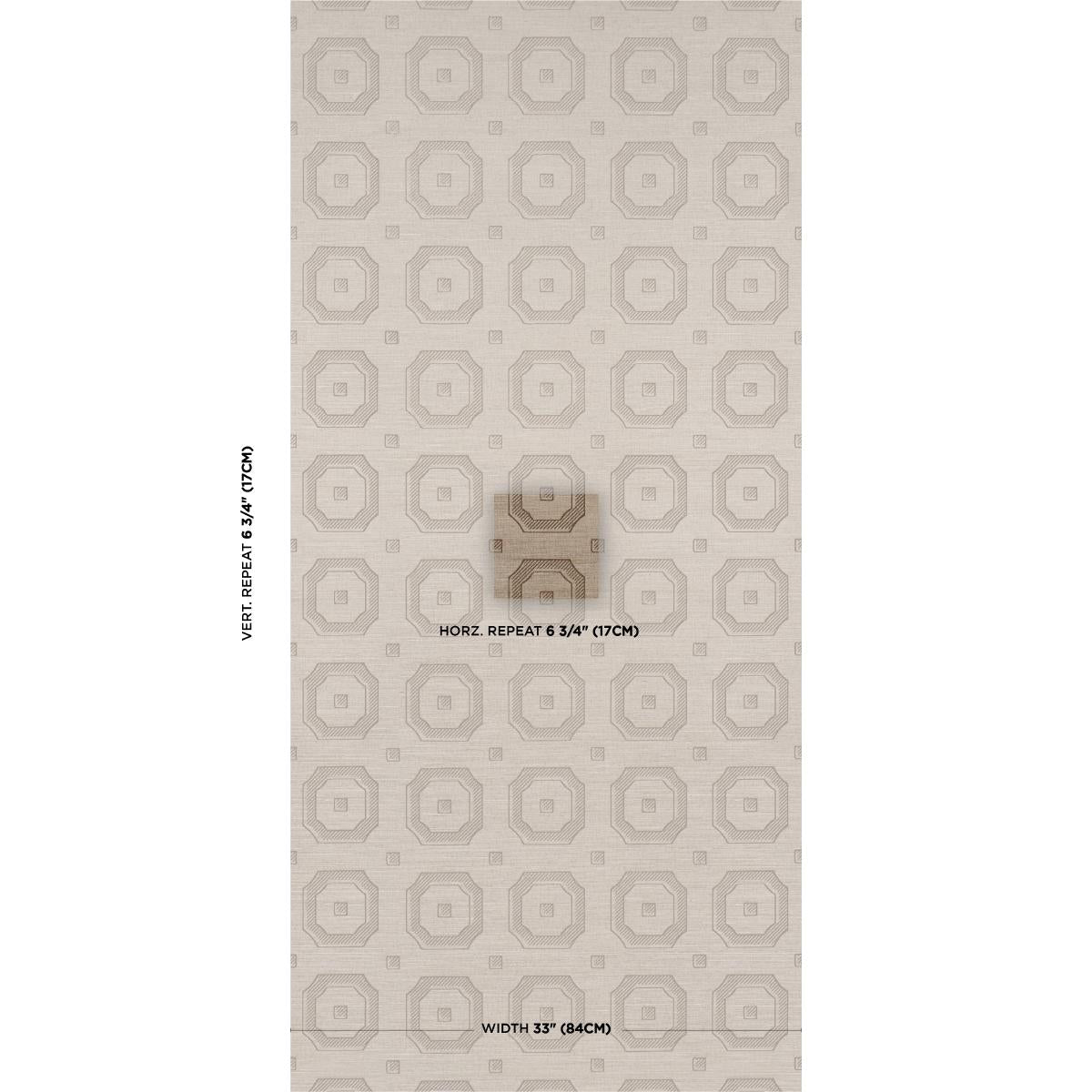 Schumacher Beveled Frame Sisal Sepia Wallpaper