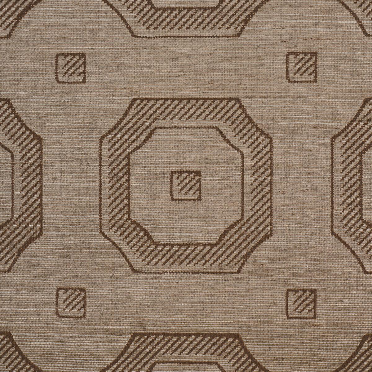 Schumacher Beveled Frame Sisal Sepia Wallpaper