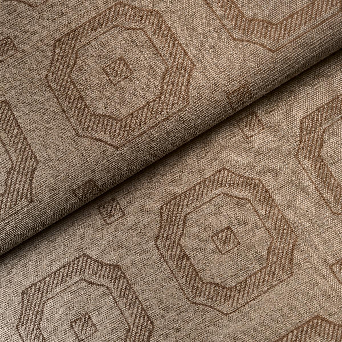 Schumacher Beveled Frame Sisal Sepia Wallpaper