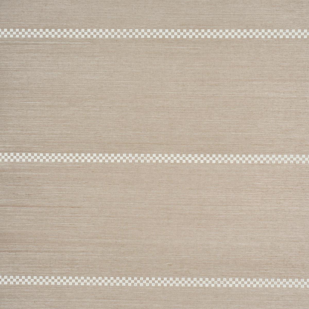 Schumacher Checkered Stripe Sisal Flax Wallpaper