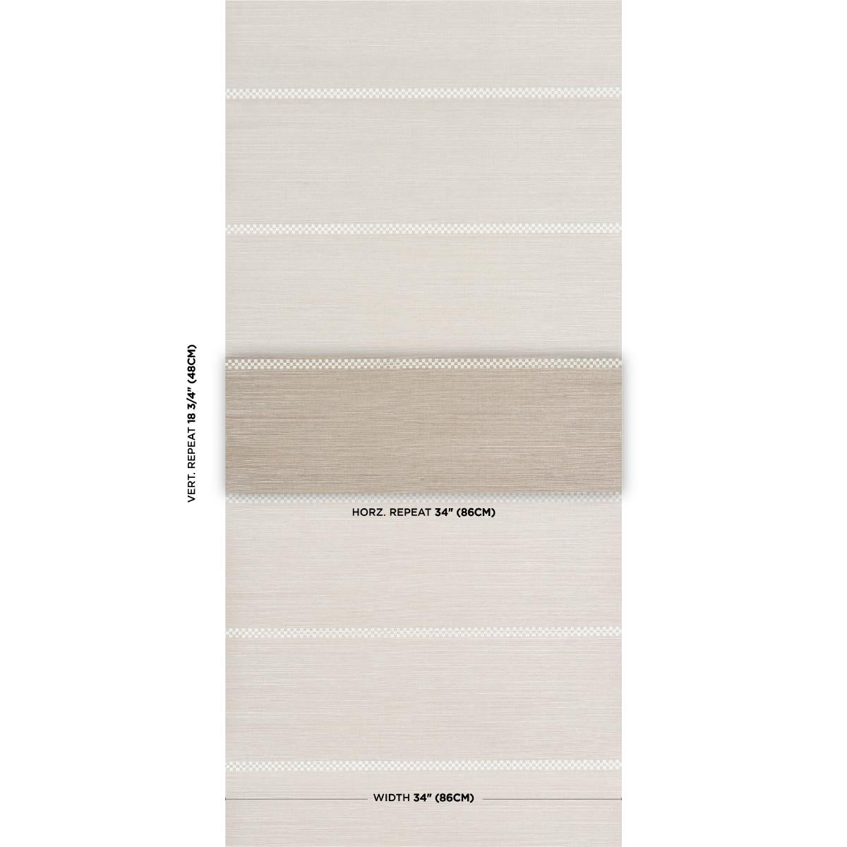 Schumacher Checkered Stripe Sisal Flax Wallpaper