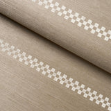 Schumacher Checkered Stripe Sisal Flax Wallpaper