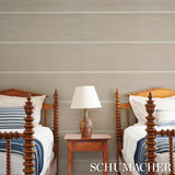 Schumacher Checkered Stripe Sisal Flax Wallpaper
