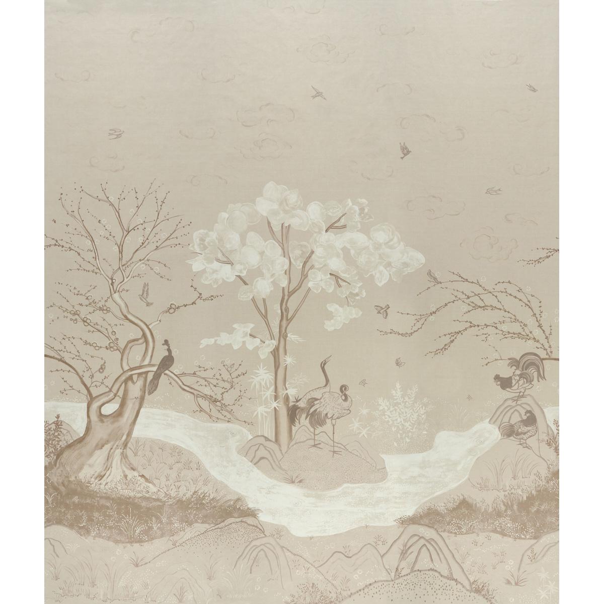 Schumacher Birdsong 3 Panel Set Ivory Wallpaper