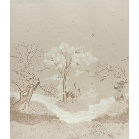 Schumacher Birdsong 3 Panel Set Ivory Wallpaper